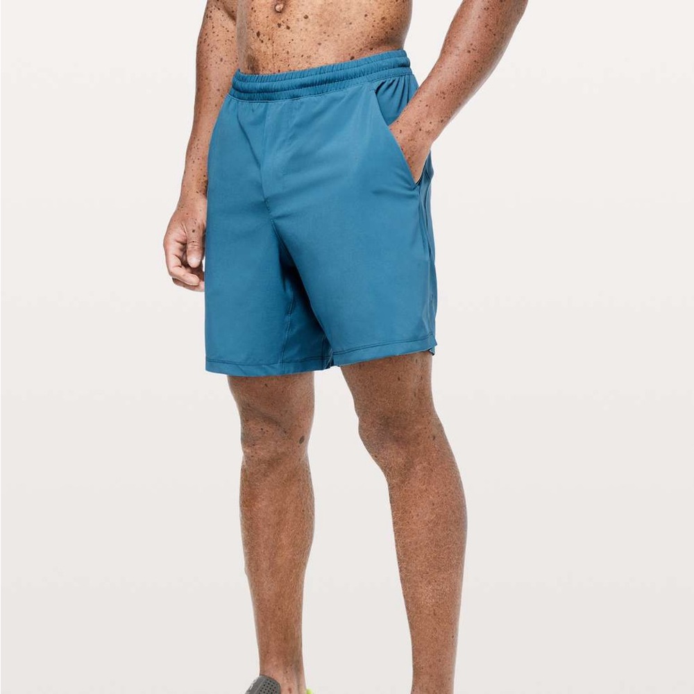 Lululemon Pace Breaker Short Linerless 7" in Pewter Blue active workout outdoors